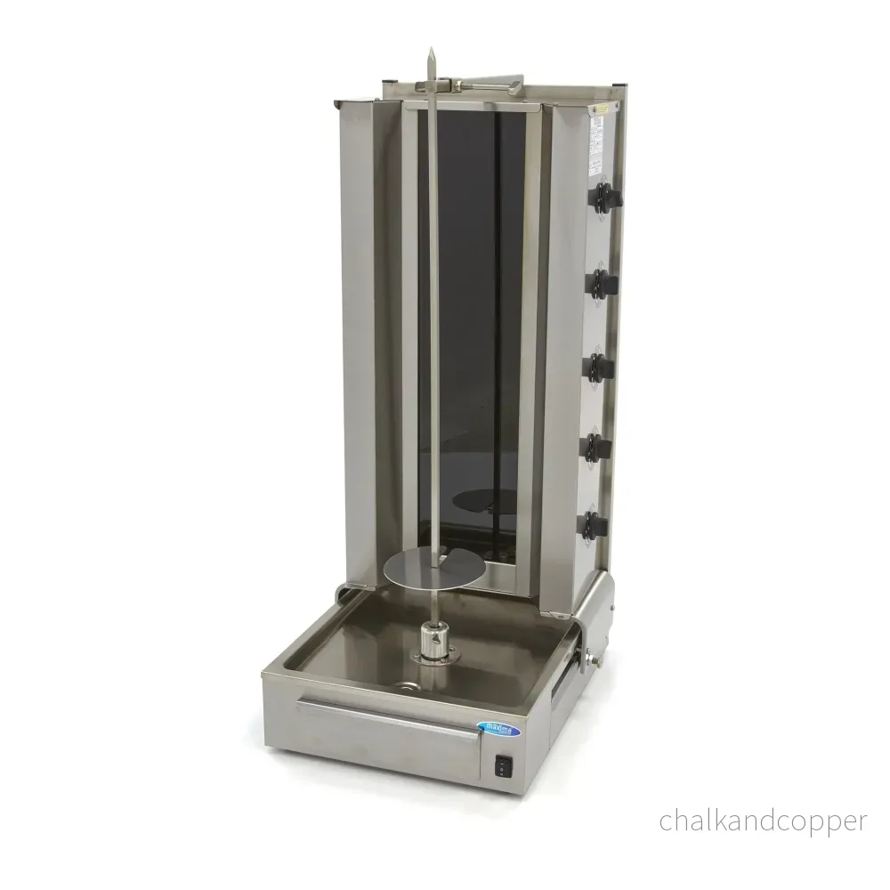 Kebabgrill - 5 brännare - 100 kg kött - Elektrisk