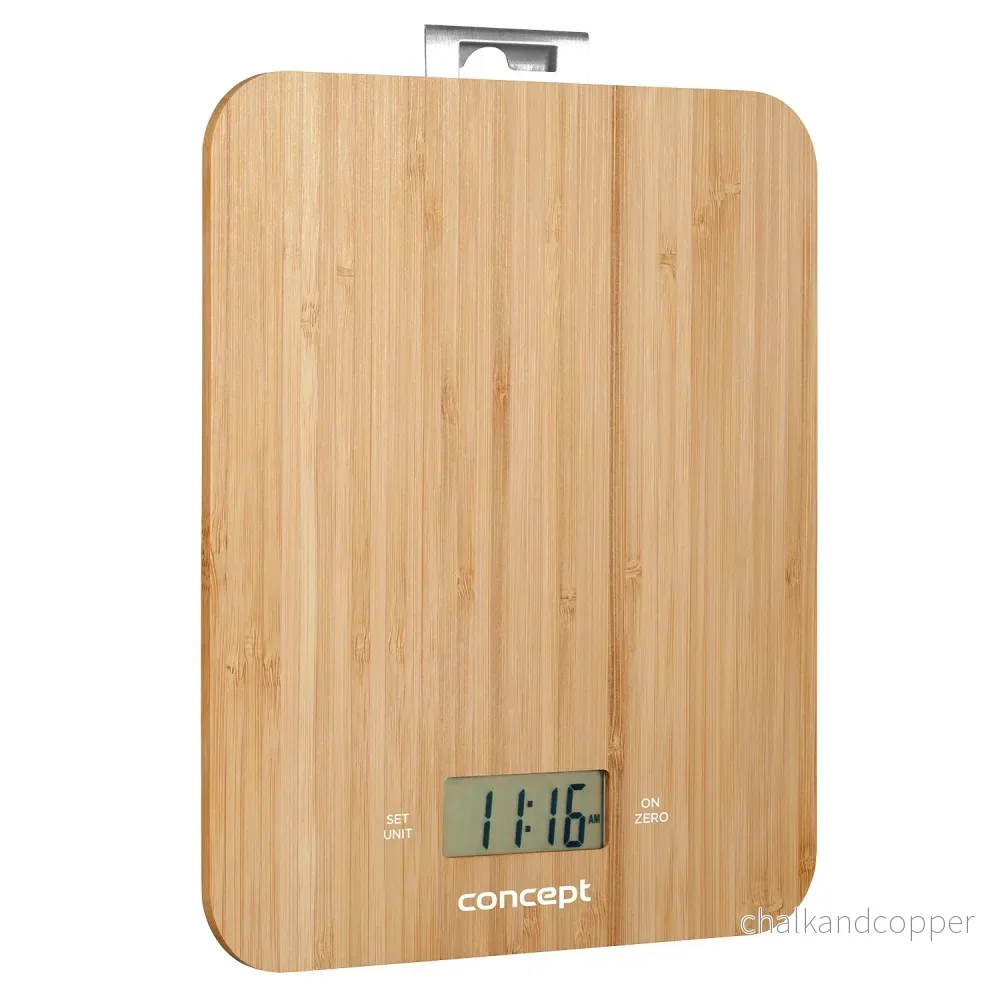 Concept VK5713 Digital köksvåg - Bamboo - 15kg Klock Timer Bamboo Design max. 15kg med hängande krok - Bild 2