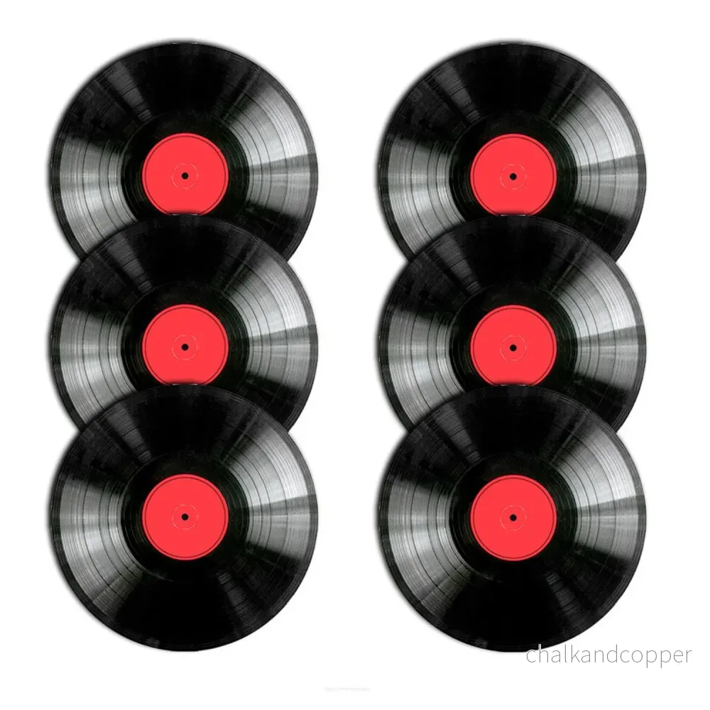Bertoni bordsunderläggsset, 6 delar, rund, 33 cm, Vinyl