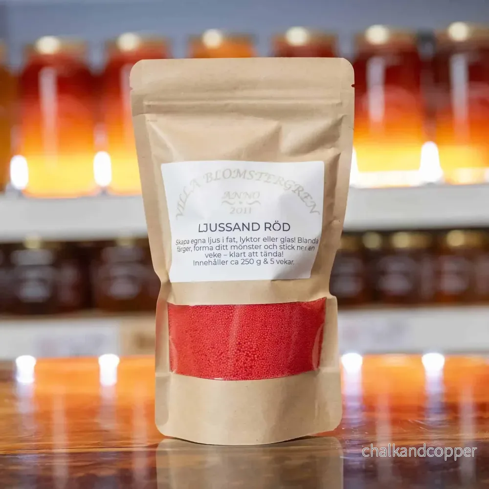 Ljussand – Röd – 250 g | Villa Blomstergren
