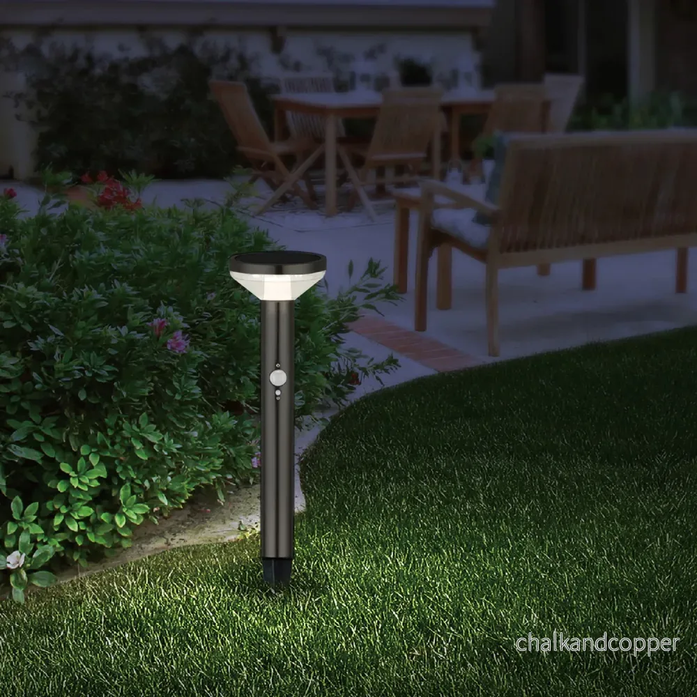 Solar LED-lampa med Maclean-sensor, svart, IP44, 3 ljuslägen, Li-ion 18650 batteri 3,7V 1200 mAh, knock-in, MCE465 B - Bild 2
