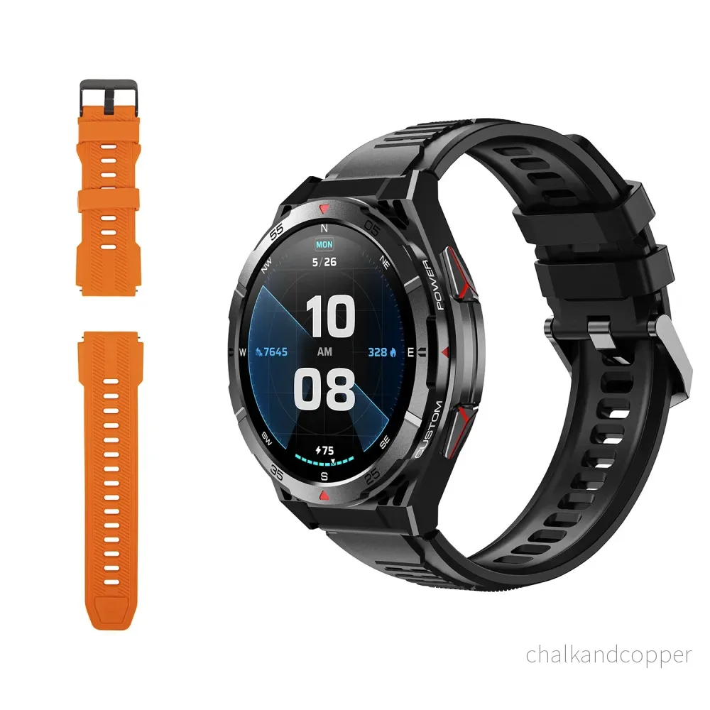 Smartklocka BLOW X14 Pro, 1,43-tums AMOLED-skärm, 490 mAh-batteri, GPS, 4 GB RAM och 256 MB lagringsutrymme, hälsofunktioner, armband i två färger, 89-016#