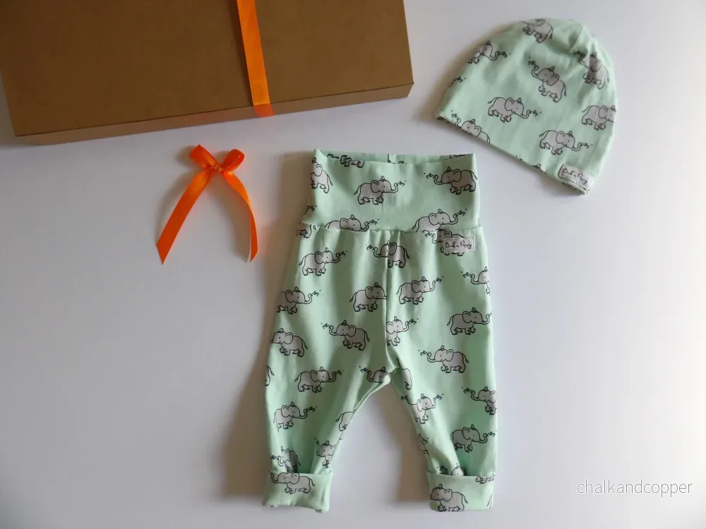 Storlek 56, Elephant Breeze - Handgjort babyset, OEKO-TEX®-certifierade tyger - Bild 3