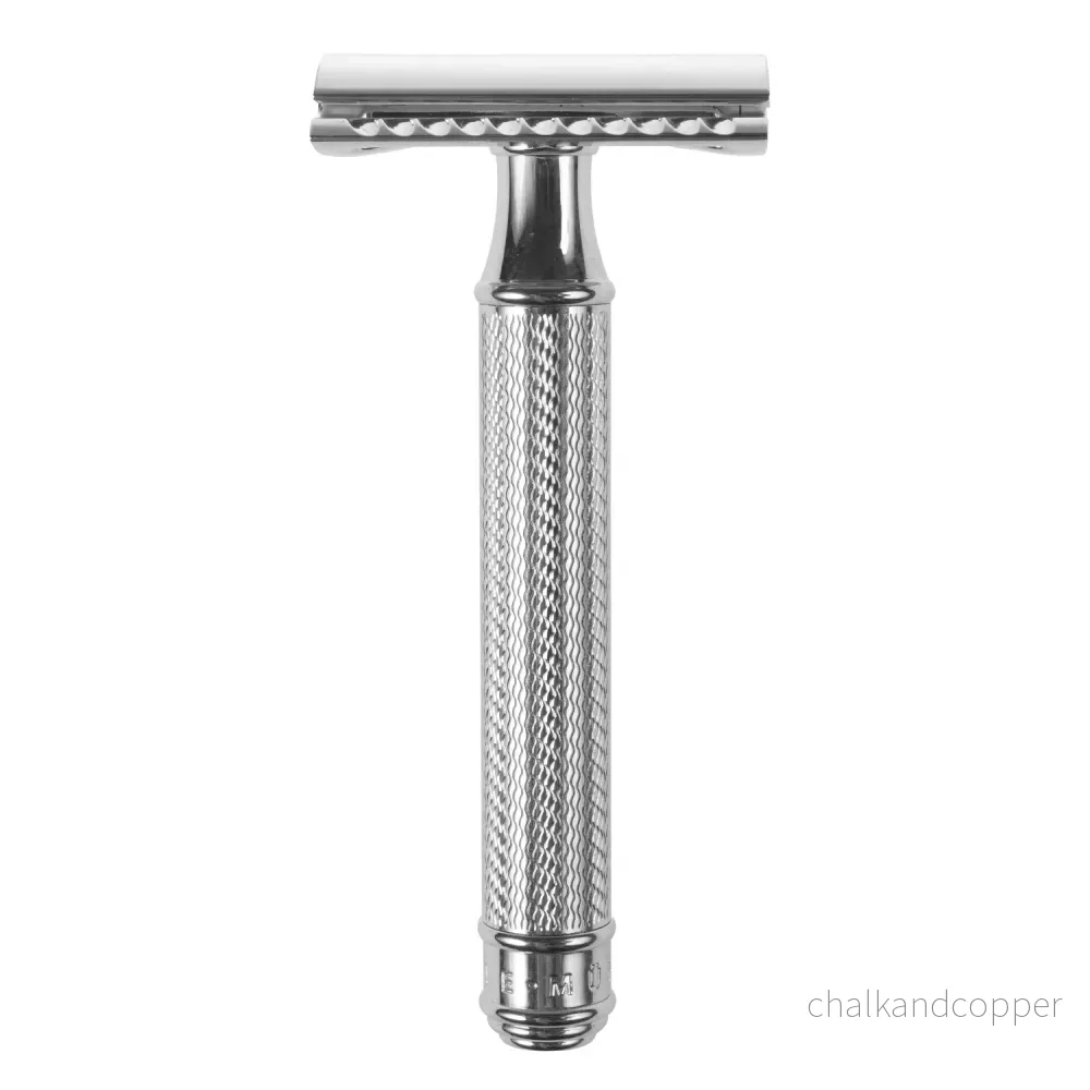 Traditionell rakhyvel, rakblad, förkromad mässing, MÜHLE R89 - Bild 2