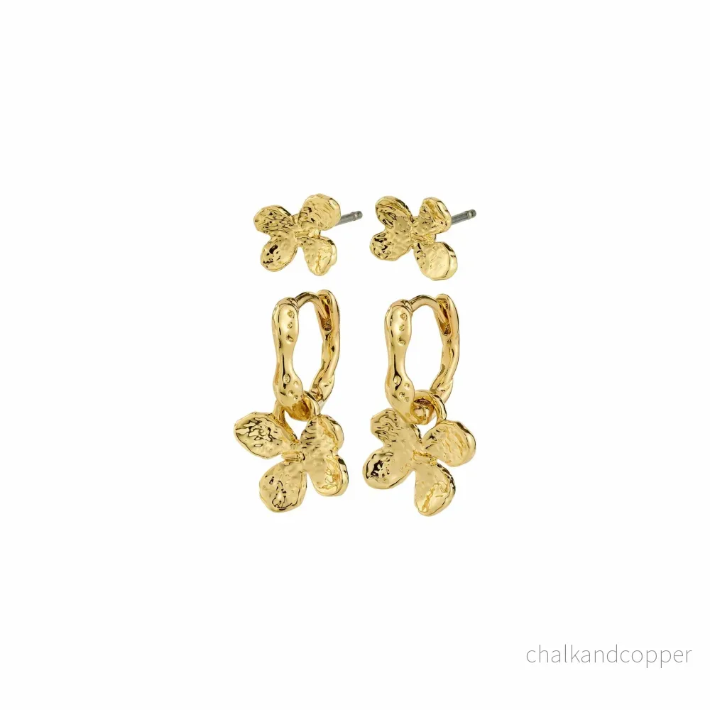 Ajani Earrings 2-in-1 set Gold Pilgrim Ajani Earrings 2-in-1 set Gold Pilgrim