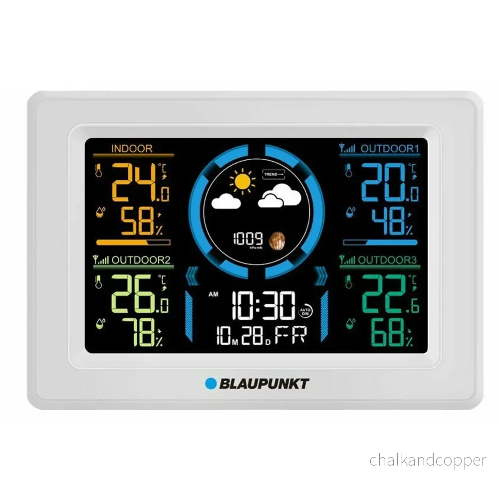 Blaupunkt väderstation, hygrometer, tryck, prognos, 3 sensorer, WS40WH - Bild 3