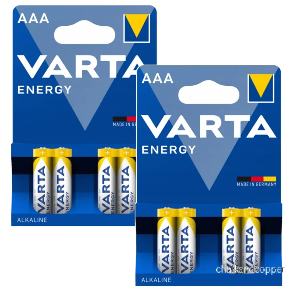 8 st R-03 LR03 AAA-batterier 1,5 V, Value Pack 4103, Varta Energy