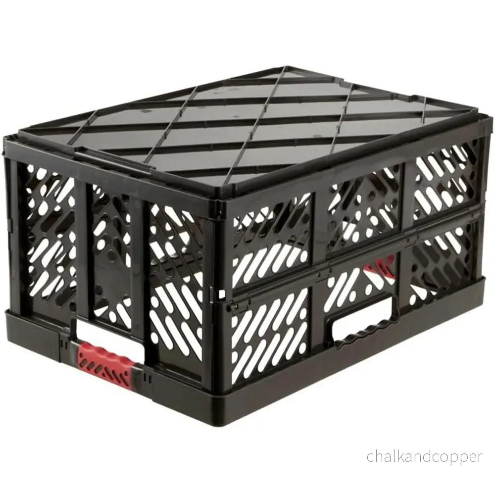 Ben Keeeper hopfällbar plastkorg, 45L, grafit, lastkapacitet upp till 50kg, soft grip-handtag, GS-certifikat och TUV-test, livsmedelssäker - Bild 2