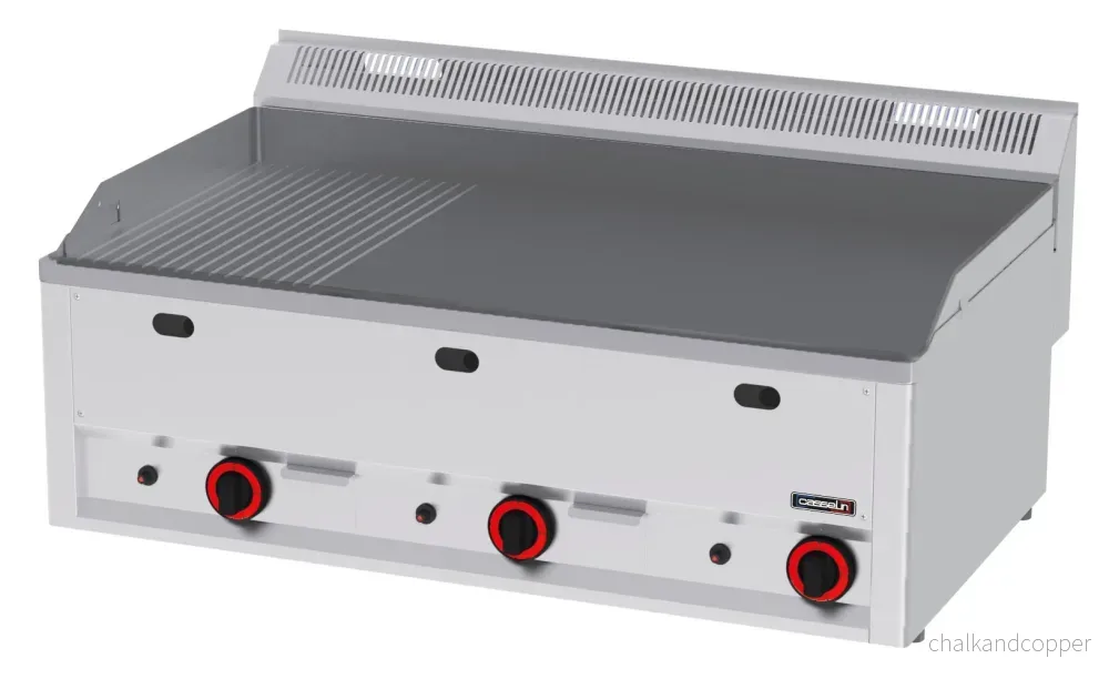 Gasgrillplatta räfflade slätt gjutjärn 99