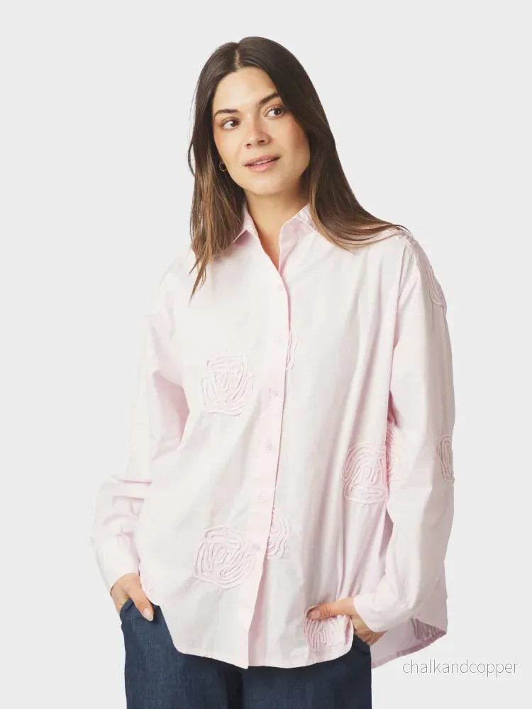 Dalma Dori Emb Shirt Light Pink Neo Noir Dalma Dori Emb Shirt Light Pink Neo Noir
