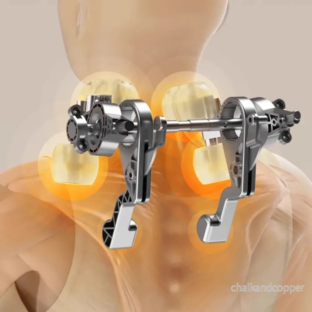 Massageredskap för axlar och nacke. Shiatsu, 5D-imiterade händer, 6 massagehuvuden, 3 lägen, 3 hastigheter, sladdlös, USB-C-laddningsport NACK- & SKULDERMASSAGER - Bild 3
