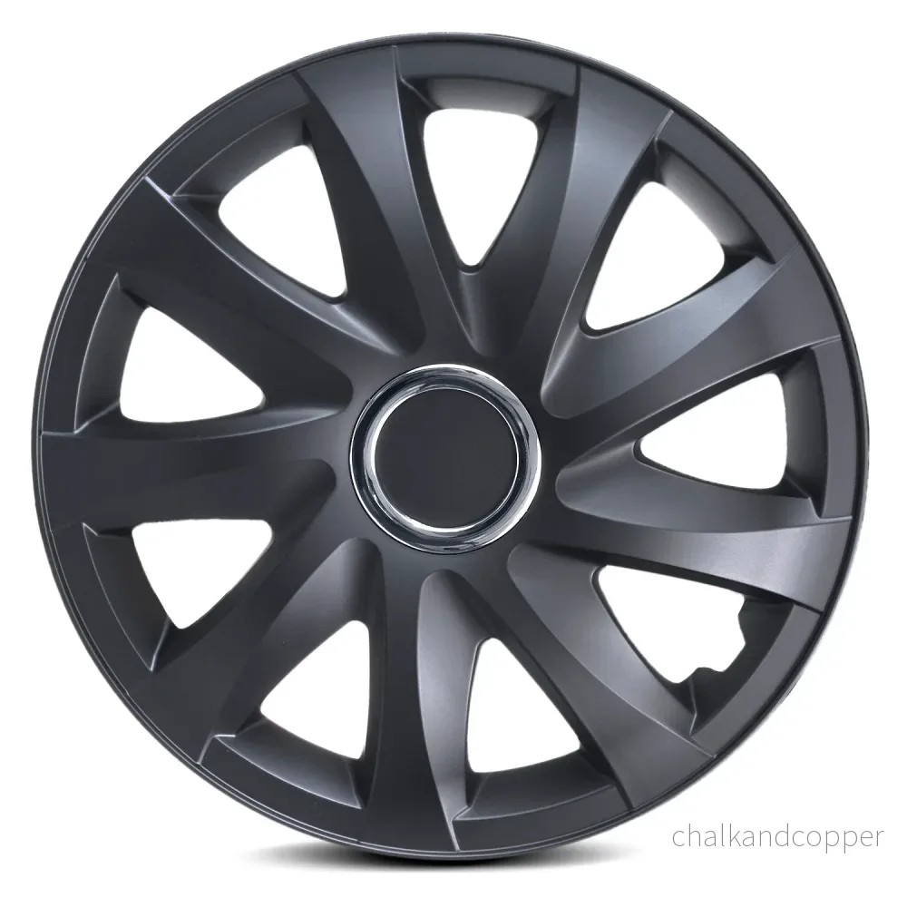 Universella navkapslar 14" NRM DRIFT svart matt 4 st