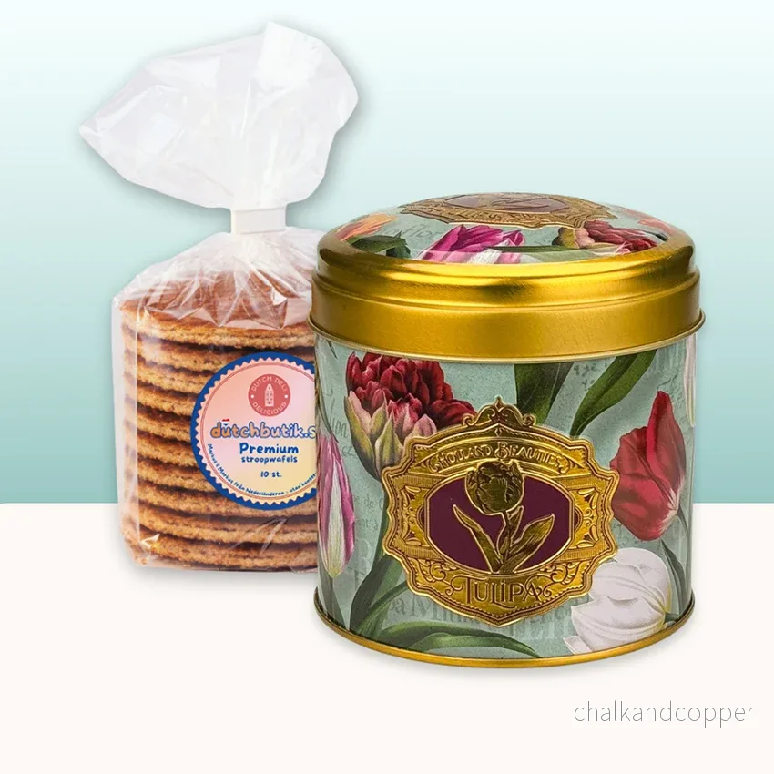 Pretty Tulips Presentburk grön – 10 st (ca 350 g totalt) premium Stroopwafels i exklusiv design (Gåvoset) Pretty Tulips Presentburk grön – 10 st (ca 350 g totalt) premium Stroopwafels i exklusiv design (Gåvoset)