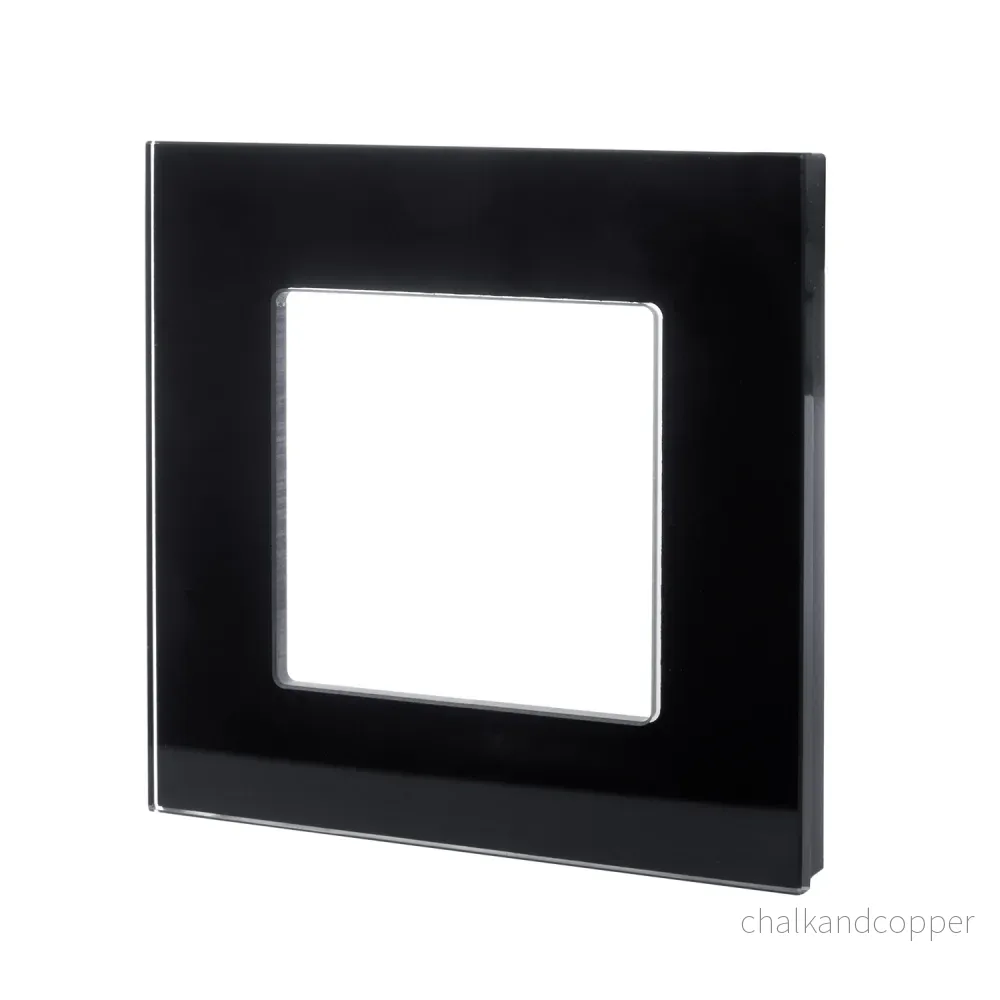 Maclean MCE730B Glasram Panel 86x86mm För Uttag Modulärt Vägguttag Infällt Uttag Vägguttag Infälld Installation (Glasram För Uttag, Svart) - Bild 2