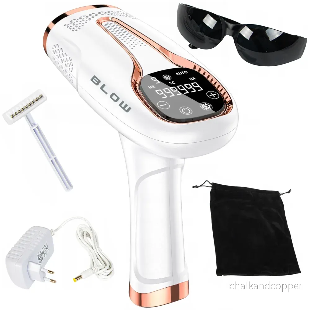 IPL Blow-ljusdepilator, Ice Cool-funktion, 9 effektnivåer, inbyggt UV-filter, automatisk blinkläge, långvarig effektivitet, 44-480#