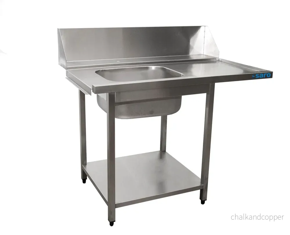 SARO Förvaringsbord för diskmaskin vänster, 1 diskho, 1200 mm SARO Förvaringsbord för diskmaskin vänster, 1 diskho, 1200 mm