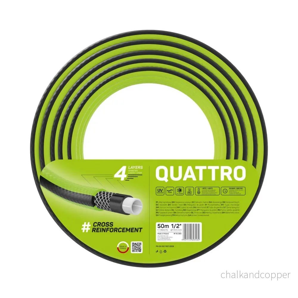 Cellfast Quattro 1/2" trädgårdsslang 50m 4-lagers korsflätad