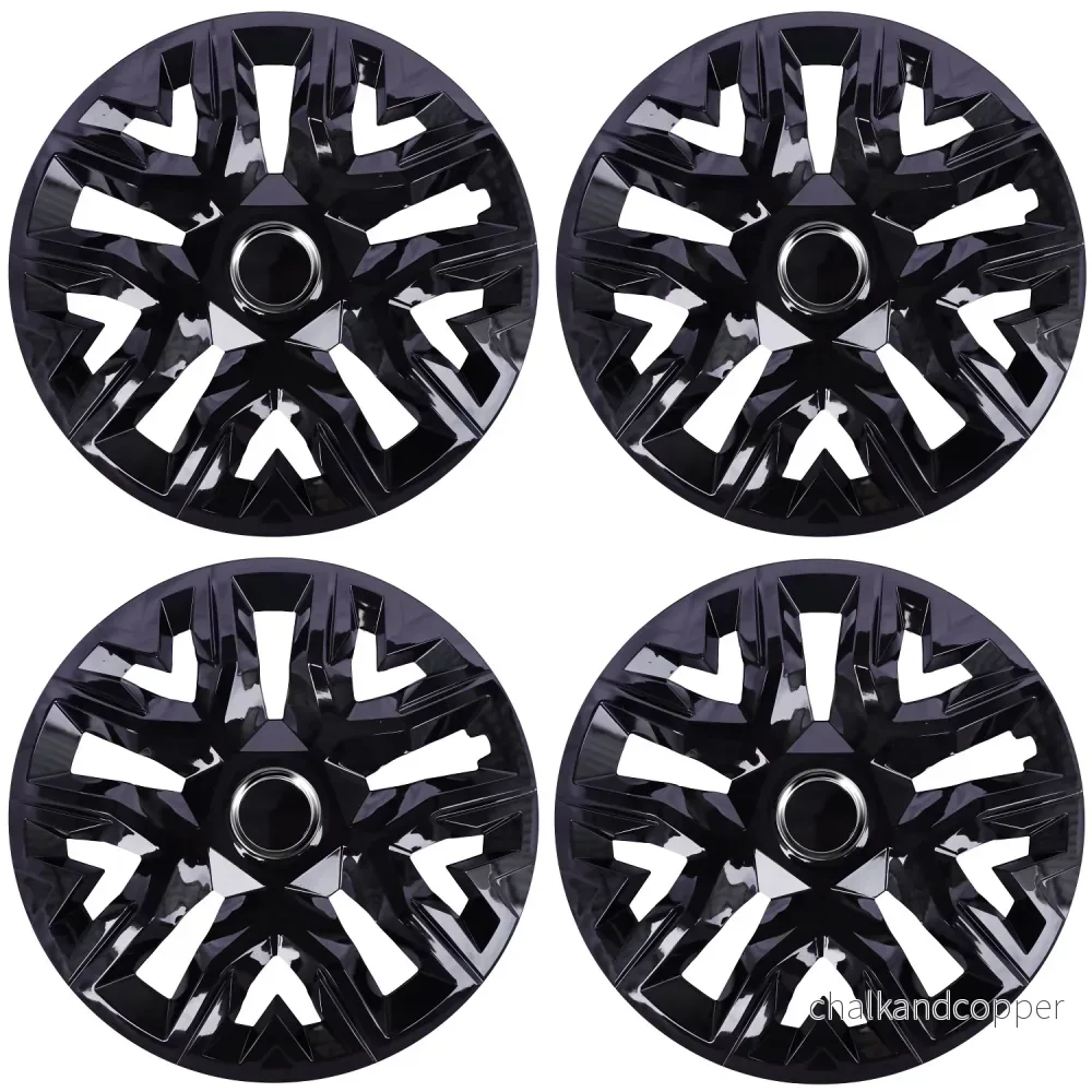 Universal navkapslar 16'' NRM Perfecto svartlackerade 4 st - Bild 2
