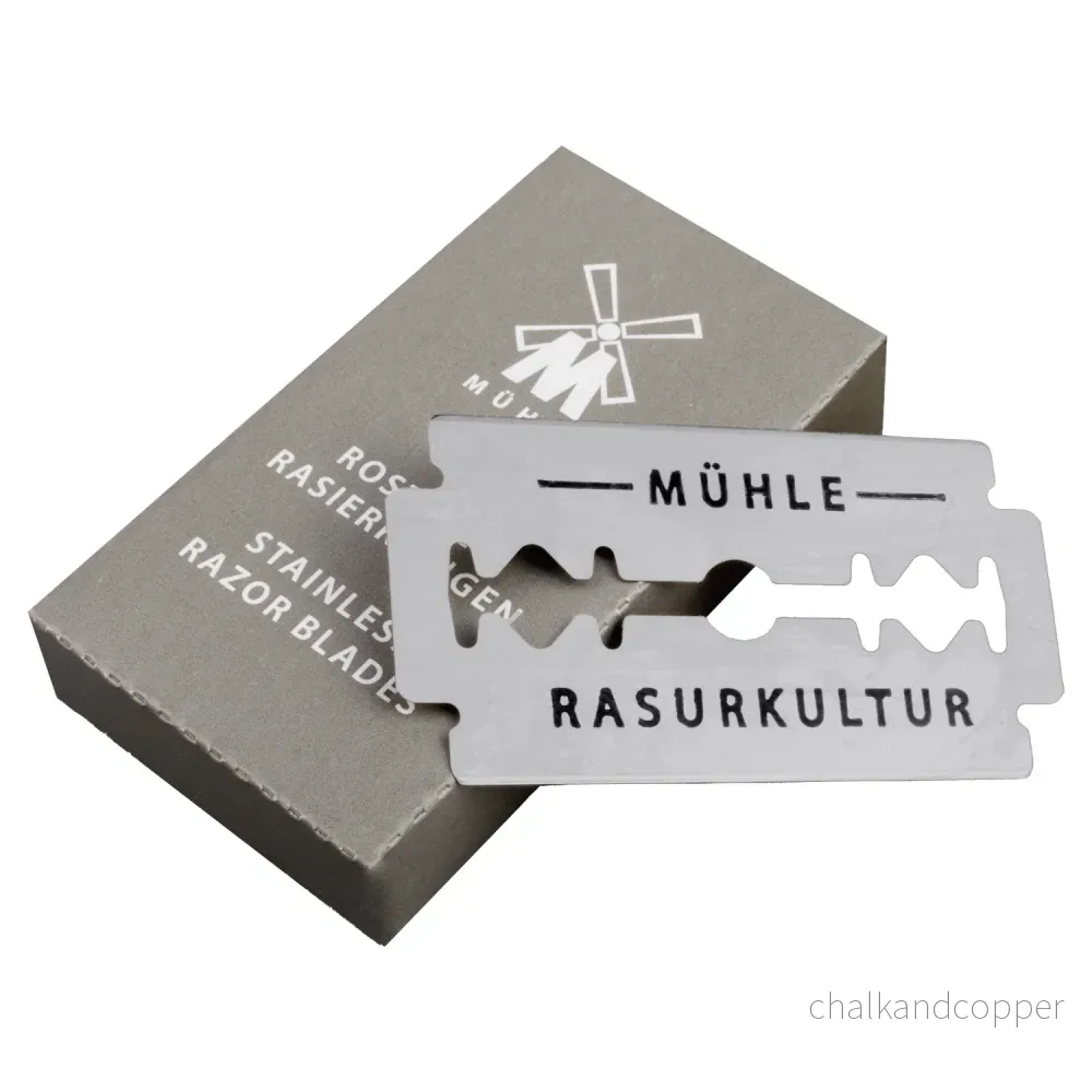 MÜHLE rakblad, rostfritt stål, 10 st, medelskärpa, K1