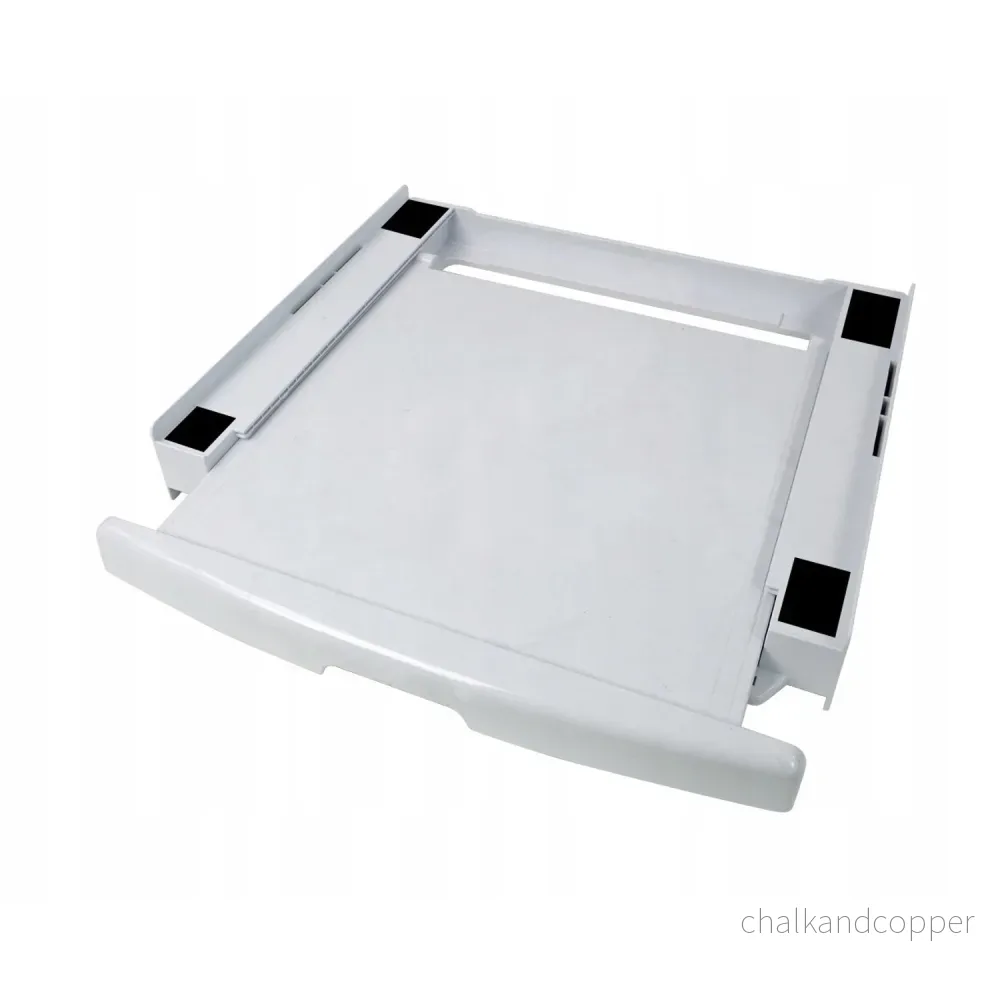 Universalanslutning för tvättmaskin och torktumlare, utdragbart hyllplan, 60 cm, vit, Scanpart - Bild 3