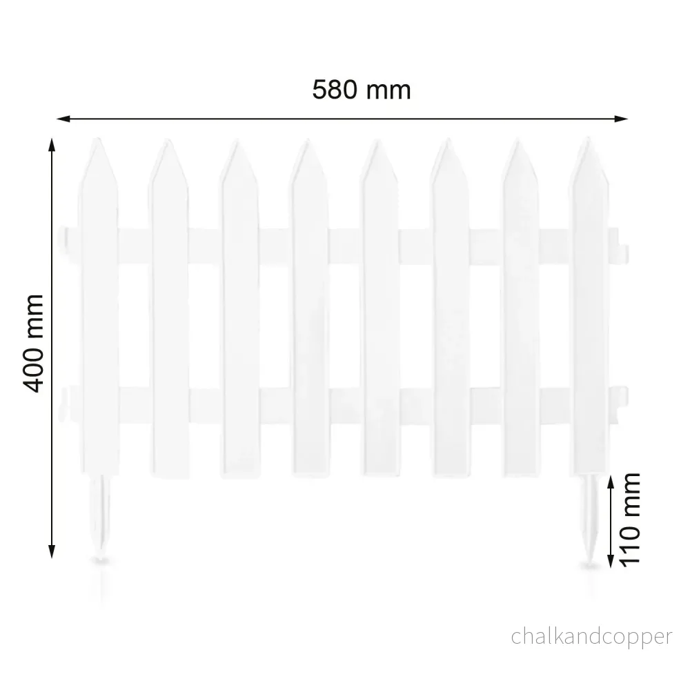 Garden Classic trädgårdsstaket IP£SU2 S449 3,6 m vit. Robust konstruktion, enkel montering. Höj trädgårdens charm, dela blomsterbäddar & gräsmattor. Tillverkat av PROSPERPLAST för hållbarhet och stil. - Bild 2