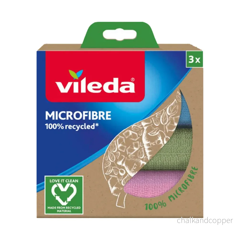 Set med 3 Vileda Microfiber 100% återvunna trasor - Bild 3