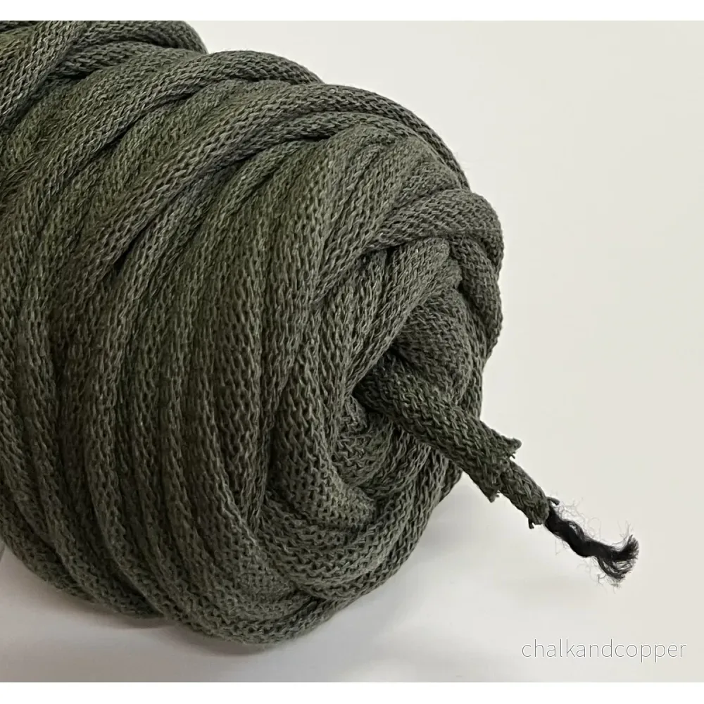 WAS, bomullssnöre med polyesterkärna, flätat, 9mm, 50m, khaki - Bild 3