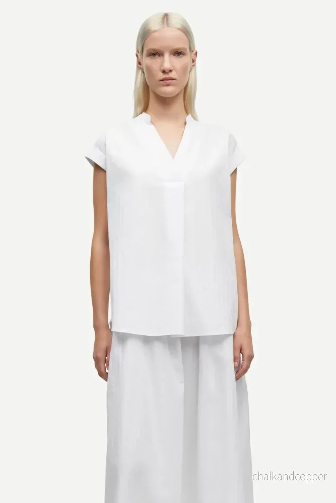 Satina SS Shirt 15646 White Samsoe Samsoe