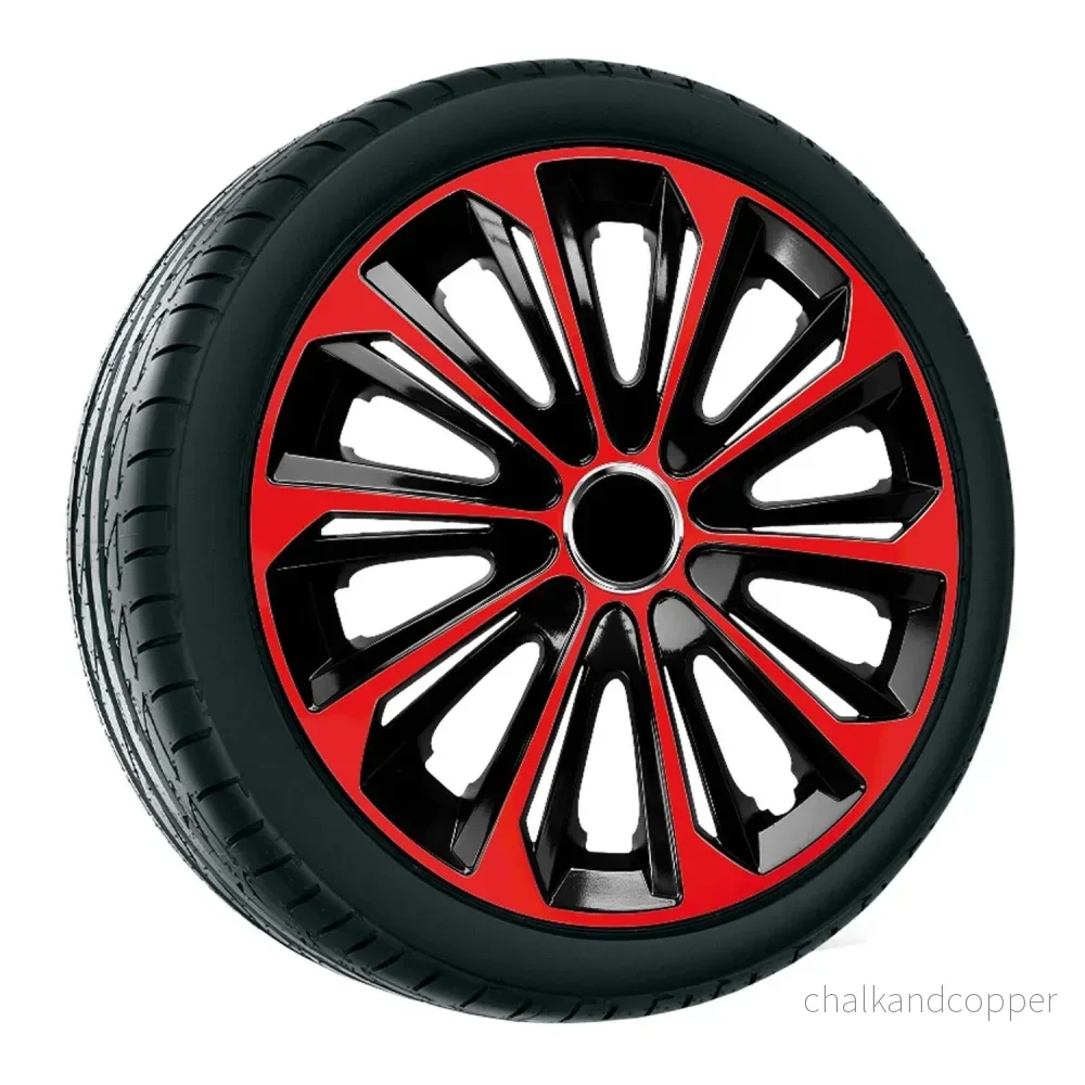NRM EXTRA STRONG RED BLACK 15'' navkapslar röd-svart 4 stycken - Bild 2