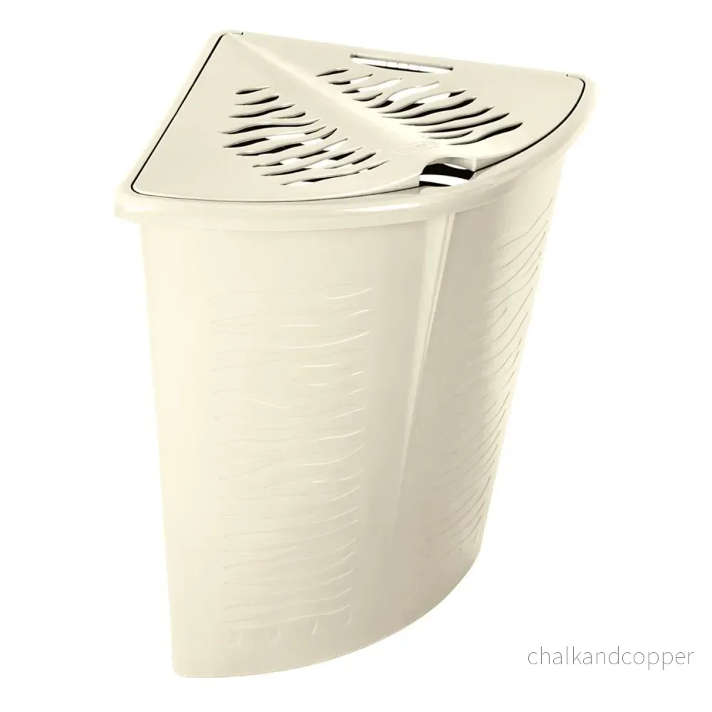 BranQ - Corners Tvättkorg 45L | Zebra beige | hörn tvättkorg | plast