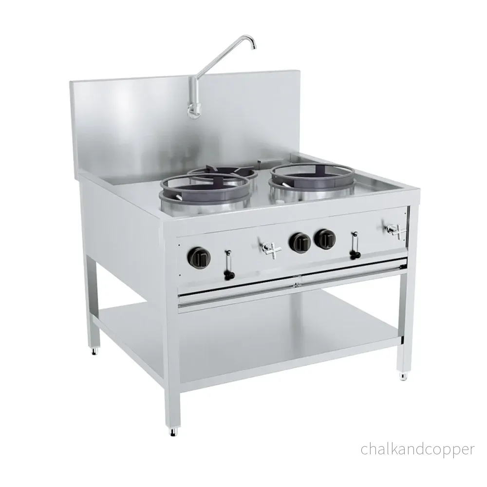 Gaswokbord 2x17kW + 1x9kW
