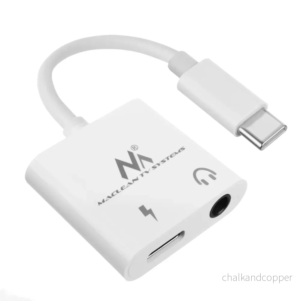 Maclean MCTV-848 2-i-1 USB Typ-C till 3,5 mm-Jackadapter Och PD-Laddningsadapter Adapter Till Hörlursuttag Kabel Minijack USB-C-Kontakt Snabbladdning Kompatibel Med Samsung Huawei etc. - Bild 3