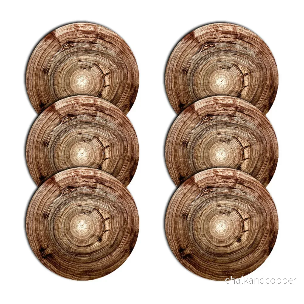 Bertoni bordsunderläggsset, 6 delar, rund, 33 cm, Kempas