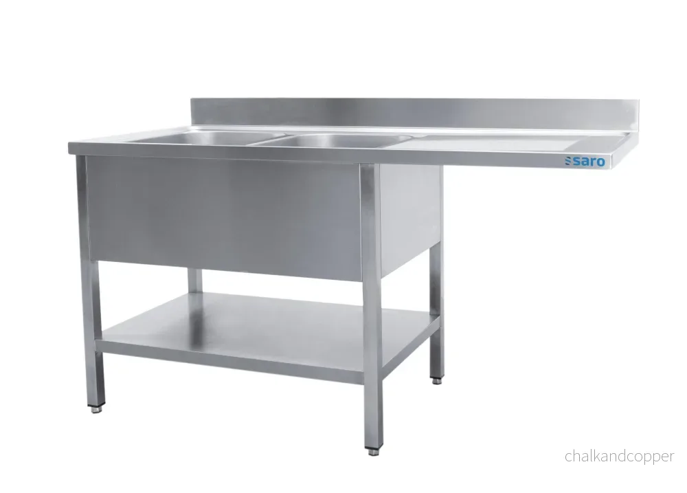 SARO Tvättstation med 2 handfat, vänster – 700 mm djup, 1800 mm SARO Tvättstation med 2 handfat, vänster – 700 mm djup, 1800 mm