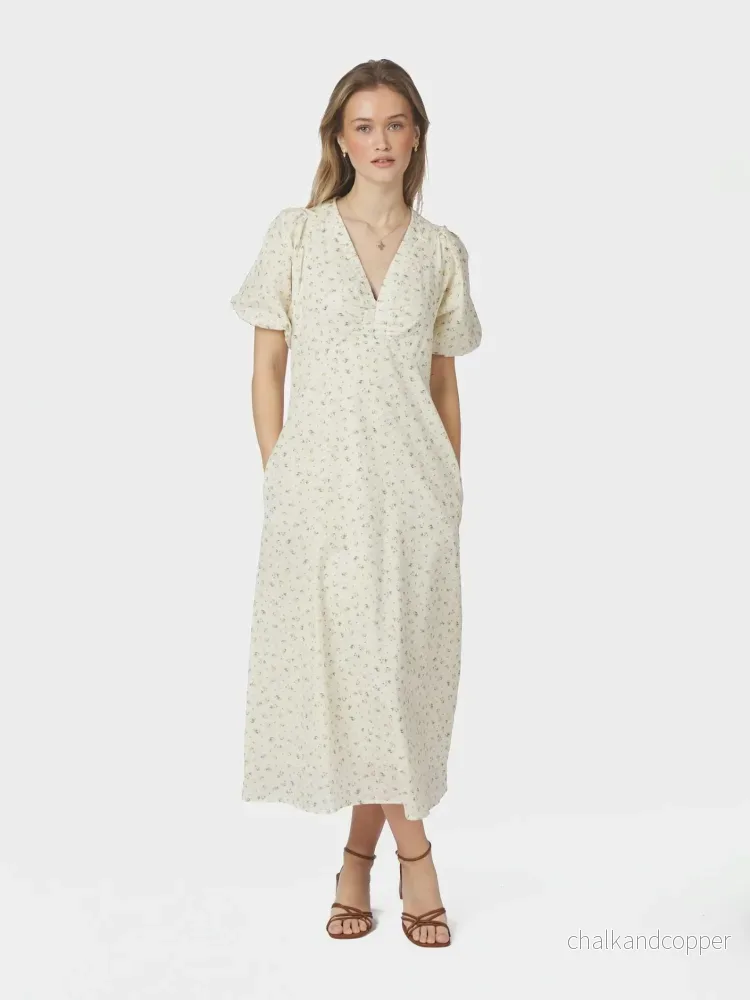 Illana Small Rose Flower Dress Light Yellow Neo Noir