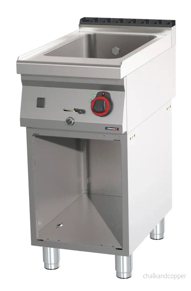 Bain-marie GN 1/1 200 mm med avloppskran med öppet skåp 40 Bain-marie GN 1/1 200 mm med avloppskran med öppet skåp 40