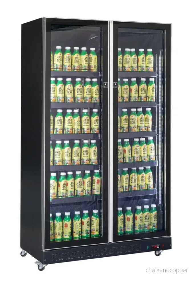 KYLSKÅP 2 GLASDÖRRAR SVART KYLSKÅP 2 GLASDÖRRAR SVART