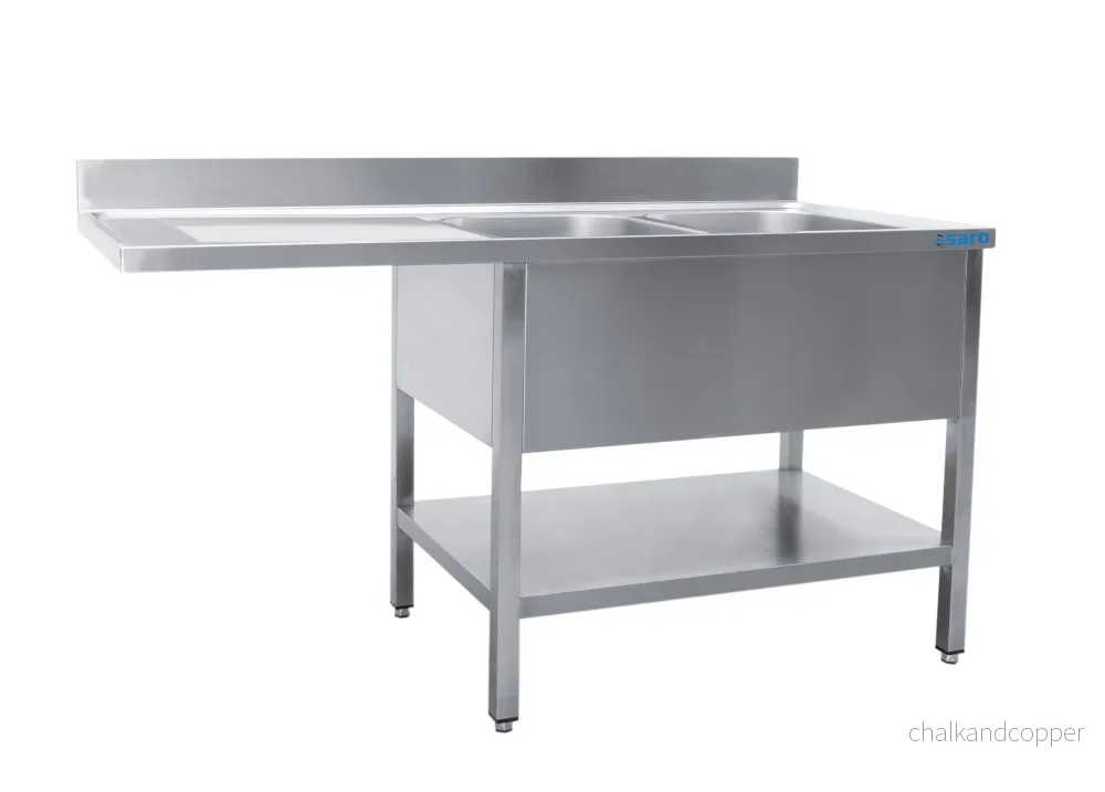 SARO Tvättstation med 2 handfat, höger – 600 mm djup, 2000 mm