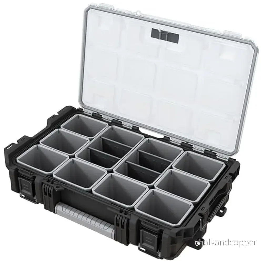 Verktygsförvaring Keter ROC Pro Gear 1.0, rymmer över 13 liter, genomskinligt och tåligt lock, tätning som skyddar mot damm och vatten, metallspärrar, 257190 - Bild 2