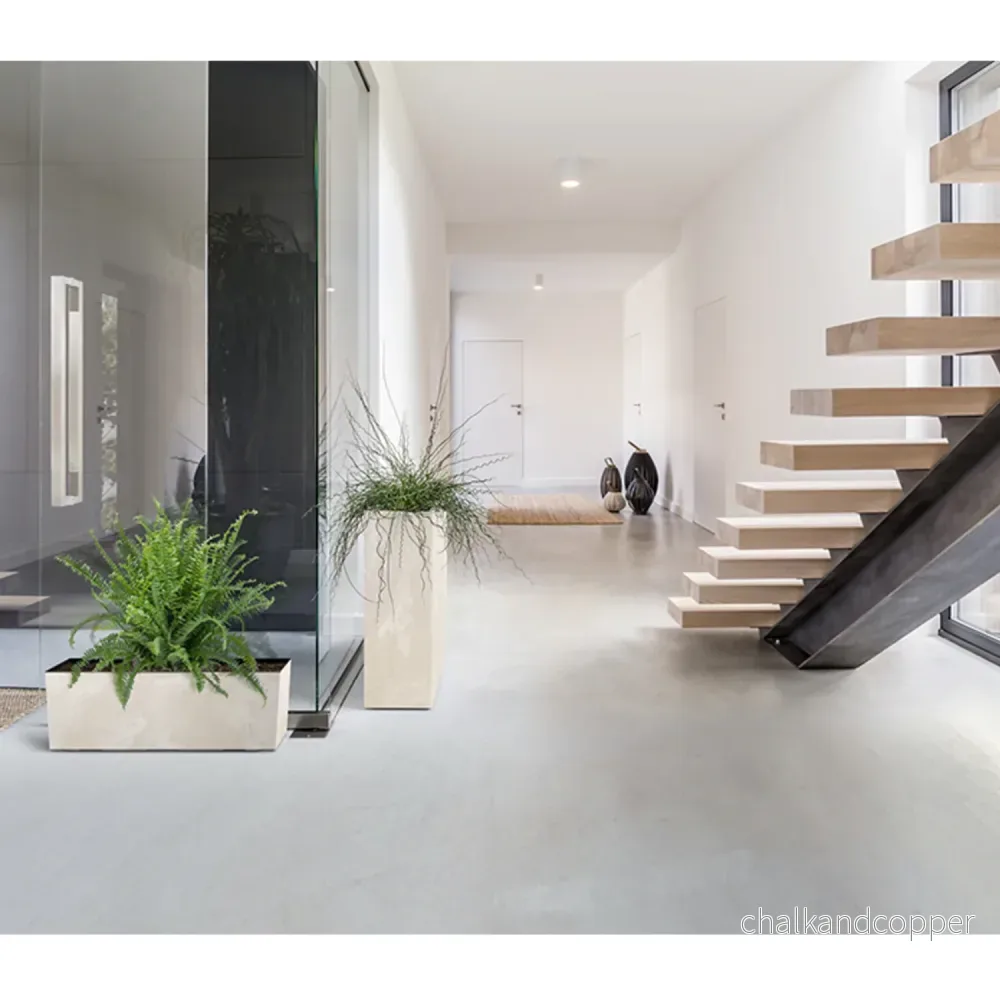 Urbi Case Betong Effekt Tower Planter Med Inre Kruka Växt Tråg Blomtråg För Inomhus Och Utomhusbruk Rektangulär Plast (77x23,5x68,7cm, Antracit) - Bild 2