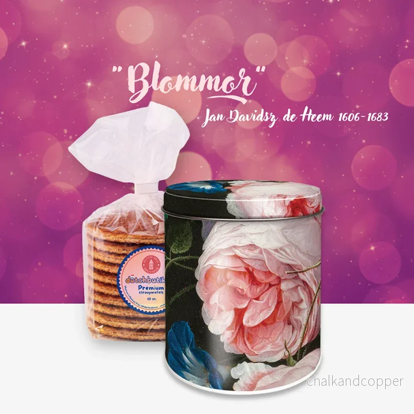 De Heem Stroopwafel Plåtburk – Blommor med premium stroopwafels (10 st, ca 350 g totalt) – Exklusivt gåvoset De Heem Stroopwafel Plåtburk – Blommor med premium stroopwafels (10 st, ca 350 g totalt) – Exklusivt gåvoset