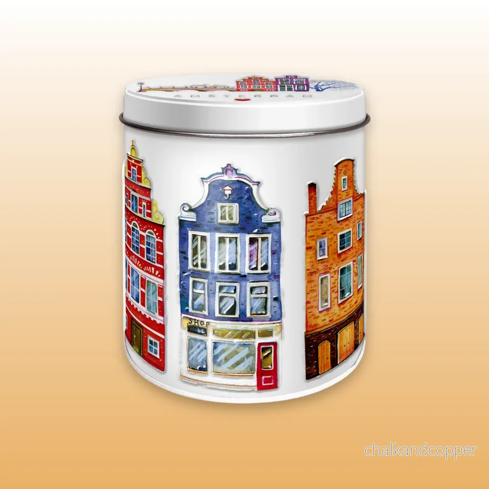 I Love Amsterdam stroopwafel-/förvaringsburk – Amsterdam Houses (115×100 mm) I Love Amsterdam stroopwafel-/förvaringsburk – Amsterdam Houses (115×100 mm)