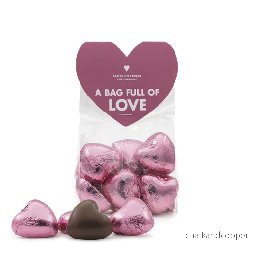 A bag full of love – Choklad hjärtan
