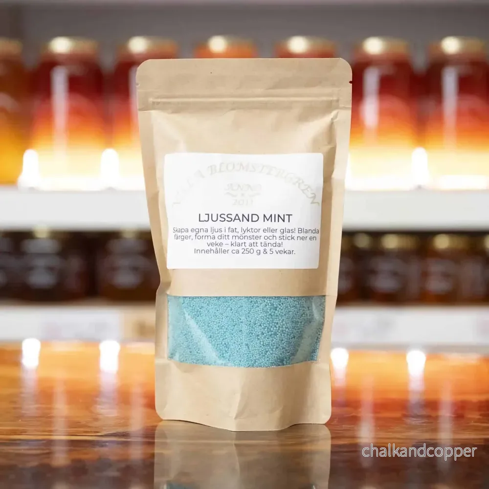 Ljussand – Mintgrön – 250 g | Villa Blomstergren Ljussand – Mintgrön – 250 g | Villa Blomstergren