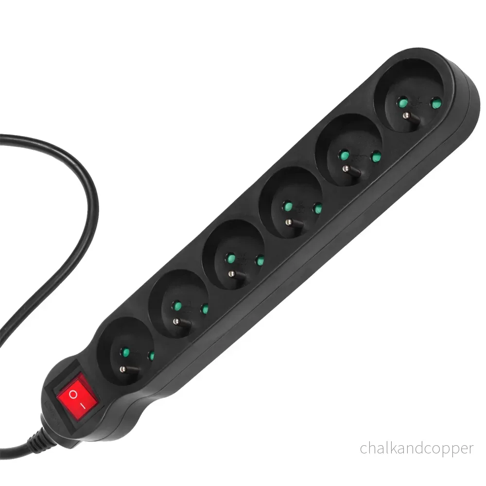 Maclean Energy power strip MCE188 Förlängningskabel med 6 uttag med strömbrytare - Bild 3