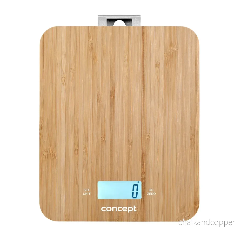 Concept VK5713 Digital köksvåg - Bamboo - 15kg Klock Timer Bamboo Design max. 15kg med hängande krok