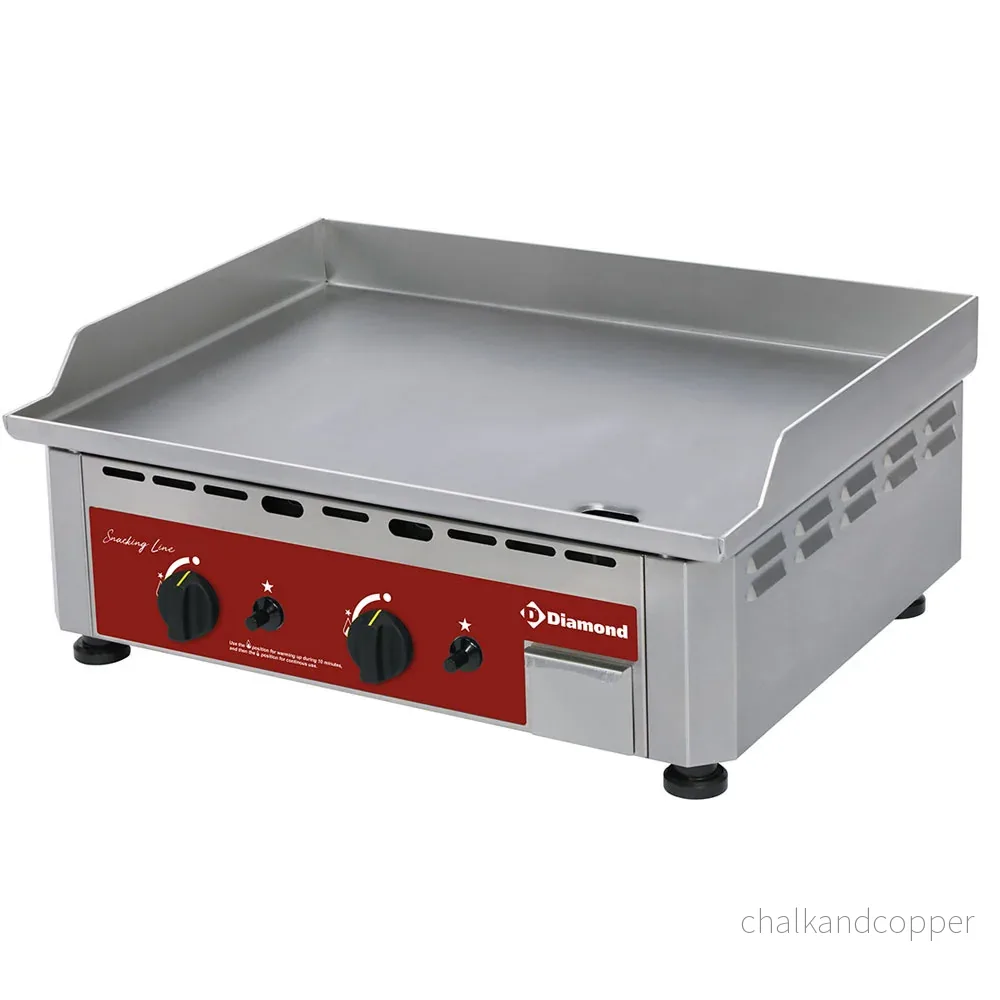 Gasgrillplatta, dubbel, rostfri yta