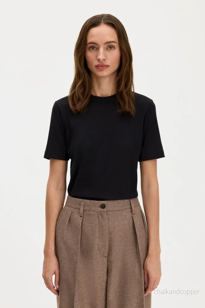 Soft Rib Tee Black Filippa K Soft Rib Tee Black Filippa K