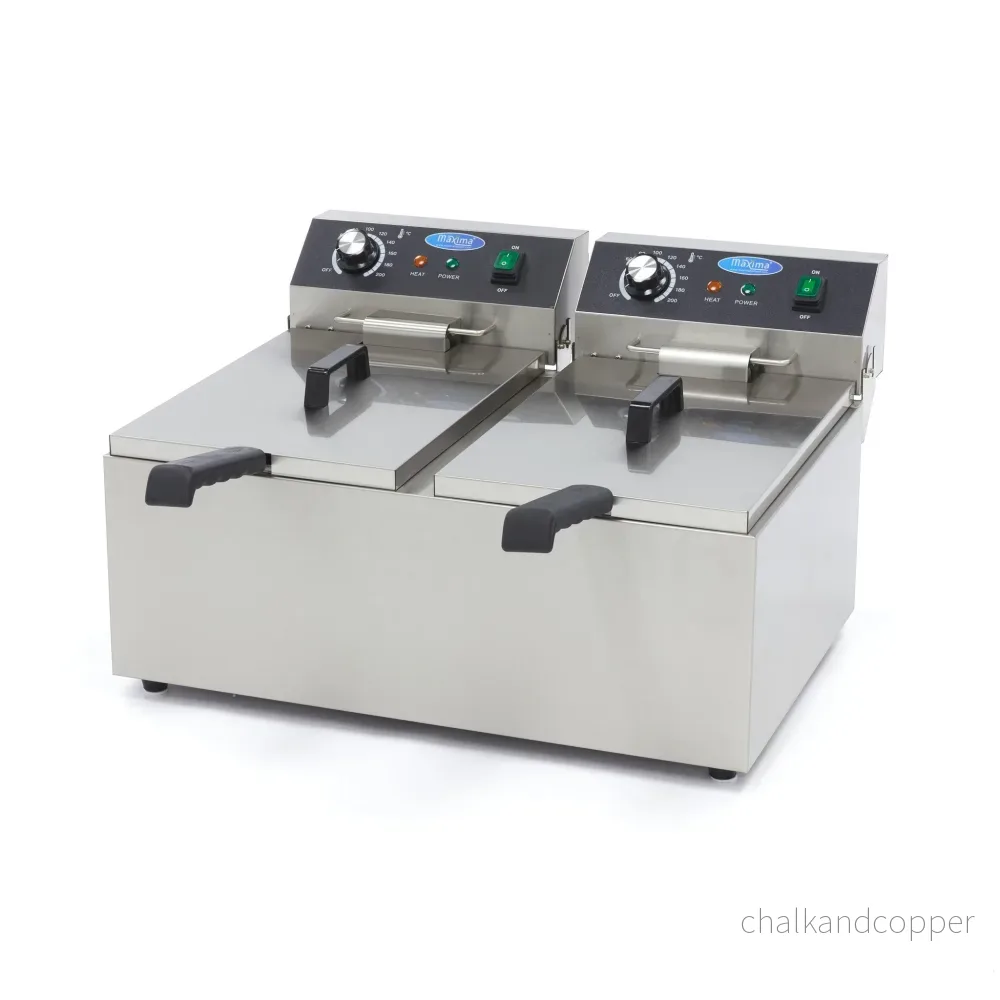 Fritös - 2 x 11L - 2 korgar - upp till 2,8 kg pommes frites