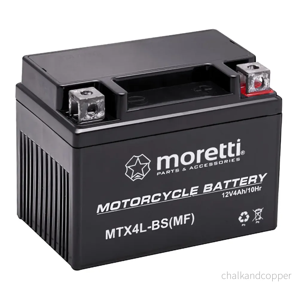 Moretti-batteri, 12 V, 4 Ah, AGM (gel), startström 50 A, AKUYTX4L-BSXMOR000